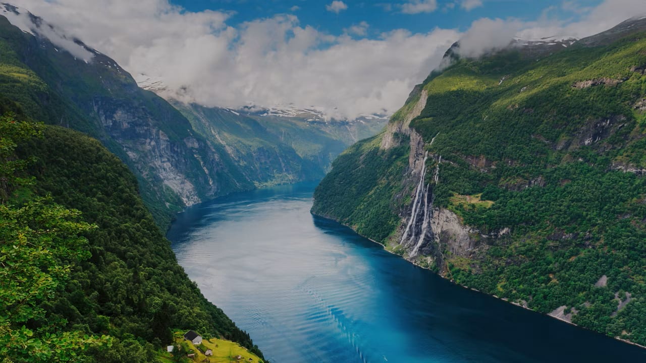 Seven Sisters waterfall in the Geirangerfjord, Norway
