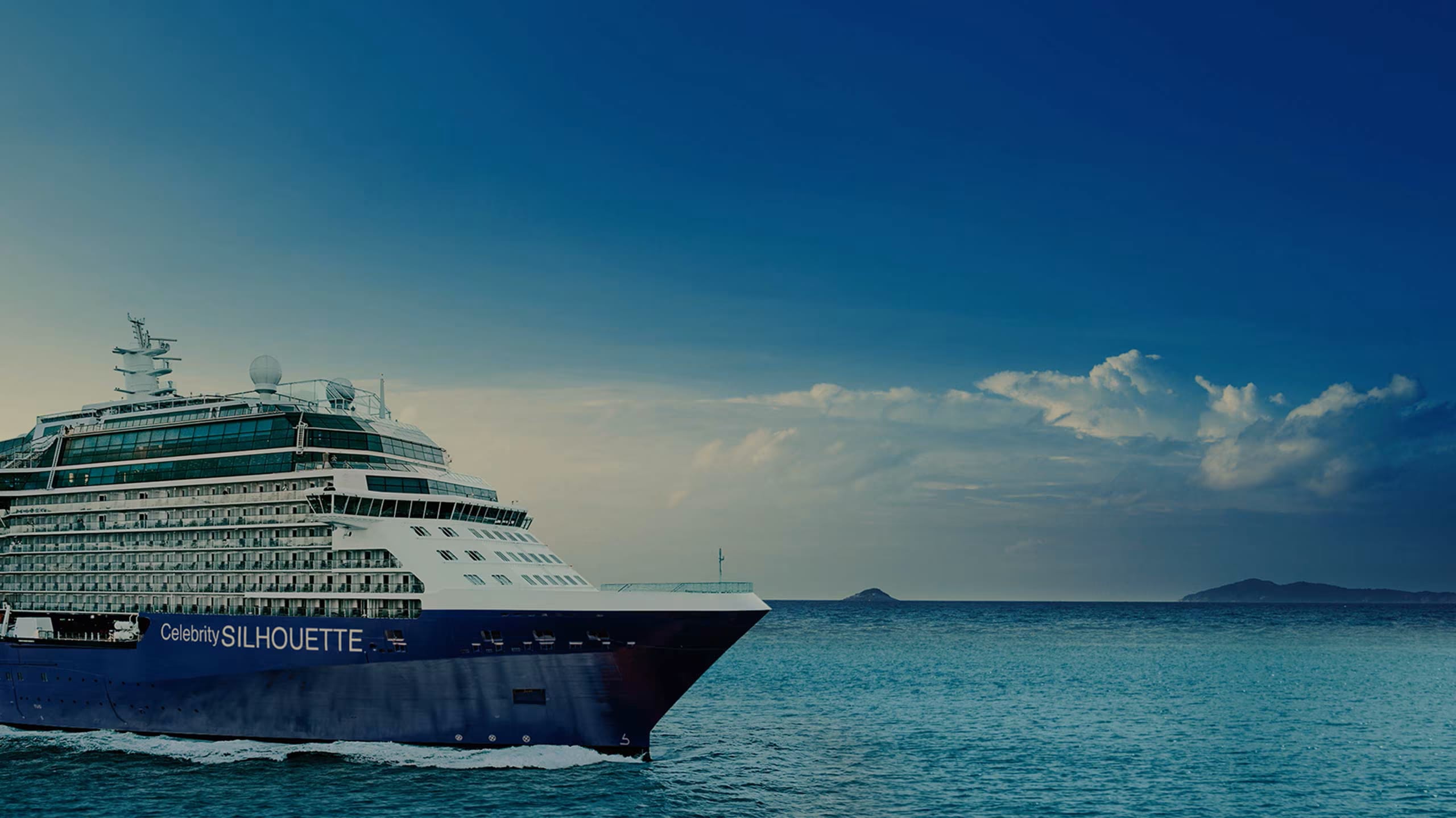 Celebrity Silhouette sailing on blue water
