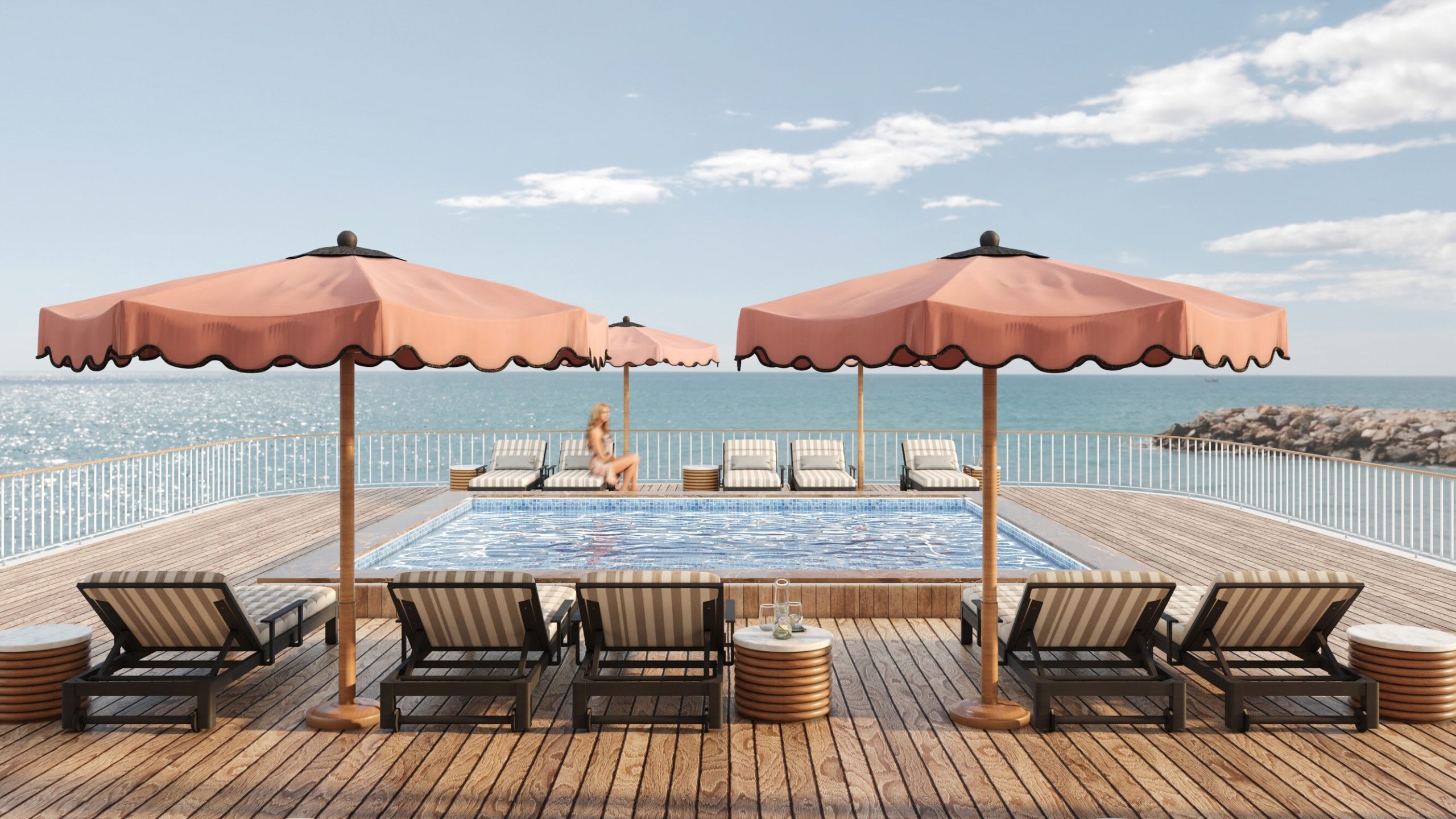 Sun Deck & Pool on AmaDahlia
