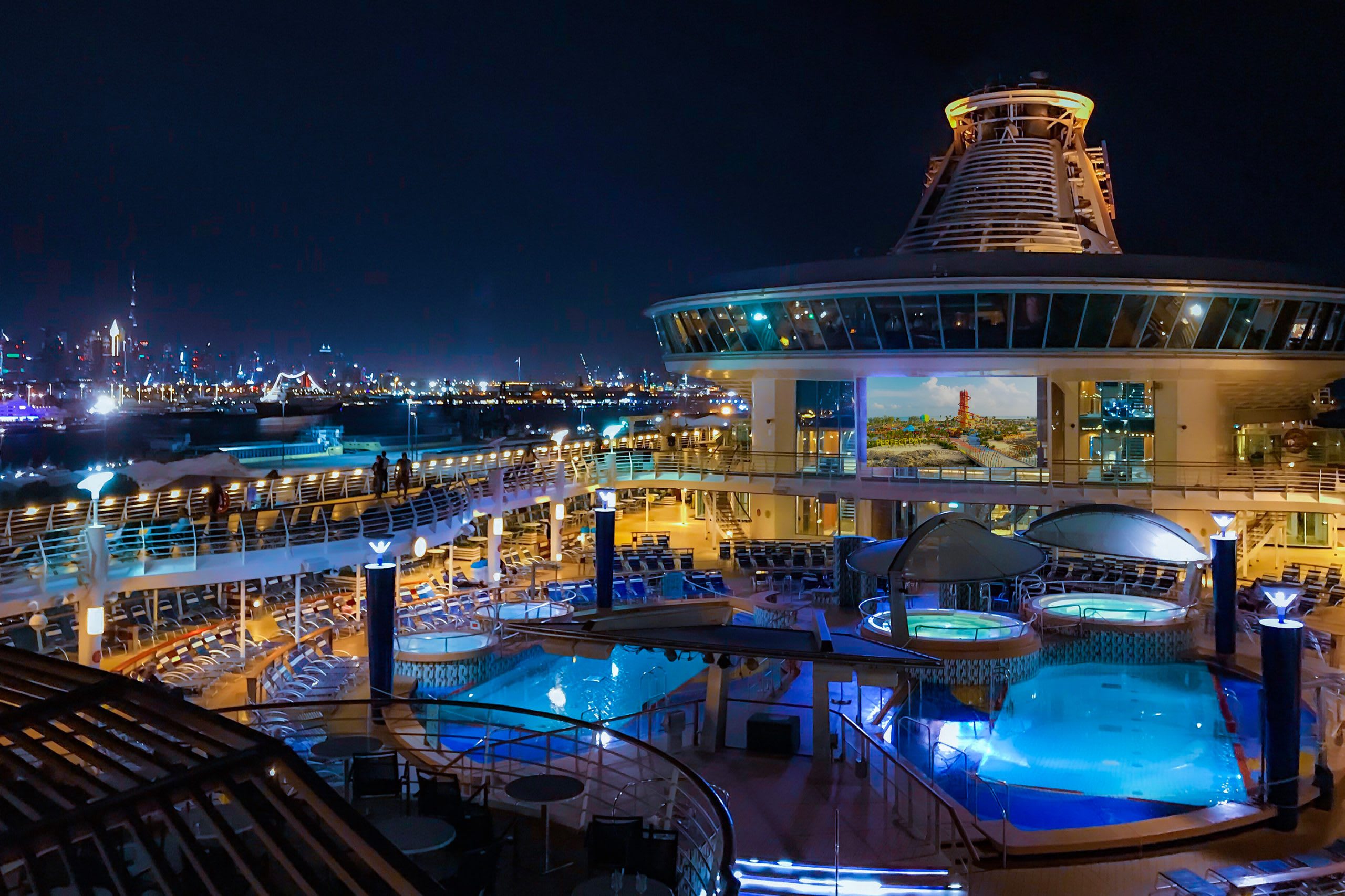 Explorer Of The Seas Pool Deck Night Movie Pool Deck & Solarium on Explorer of the Seas