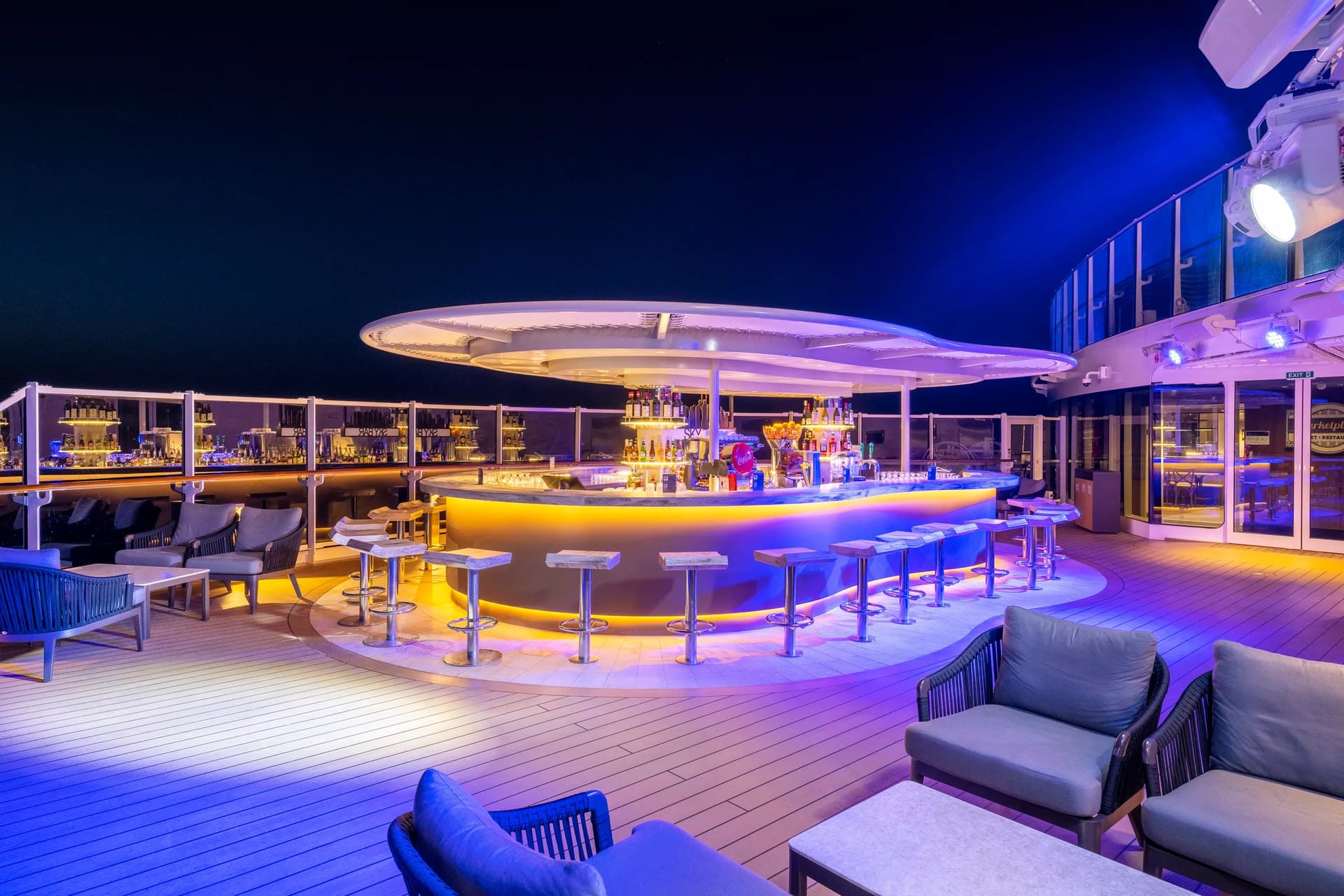 Aft Pool Deck & Bridge of Sighs on MSC Seashore