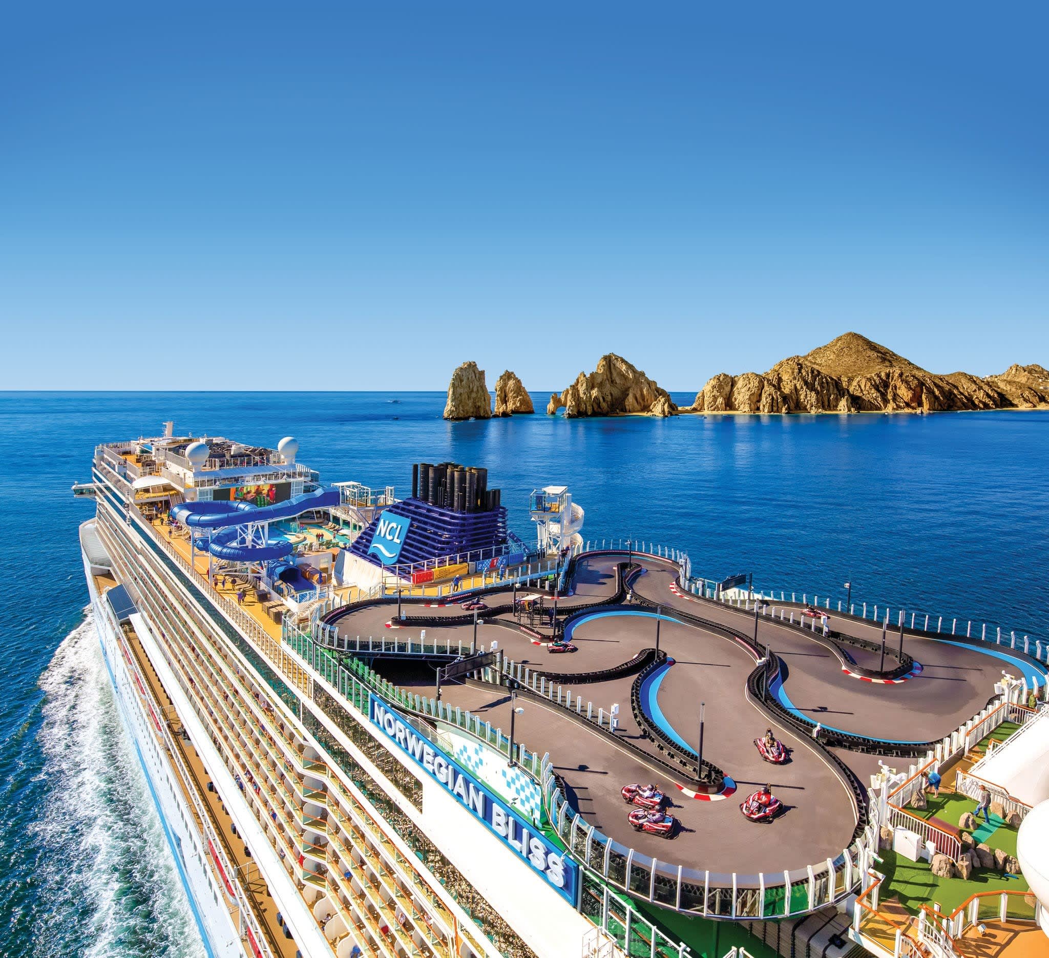 Pool Deck & Water Slides on Norwegian Bliss