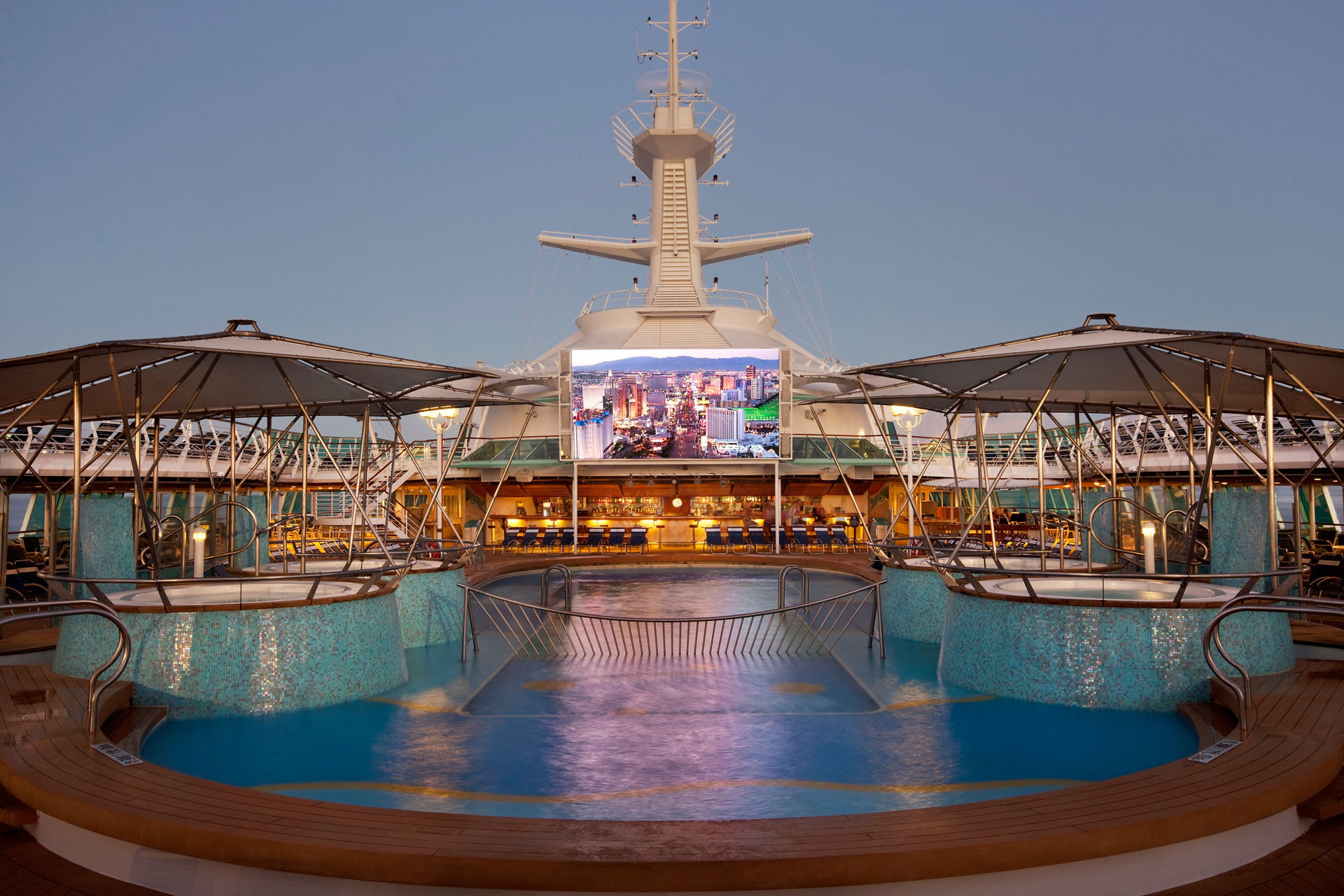 Rhapsody Of The Seas Pool Deck Outdoor Movie Screen Pool Deck & Movie Screen on Rhapsody of the Seas