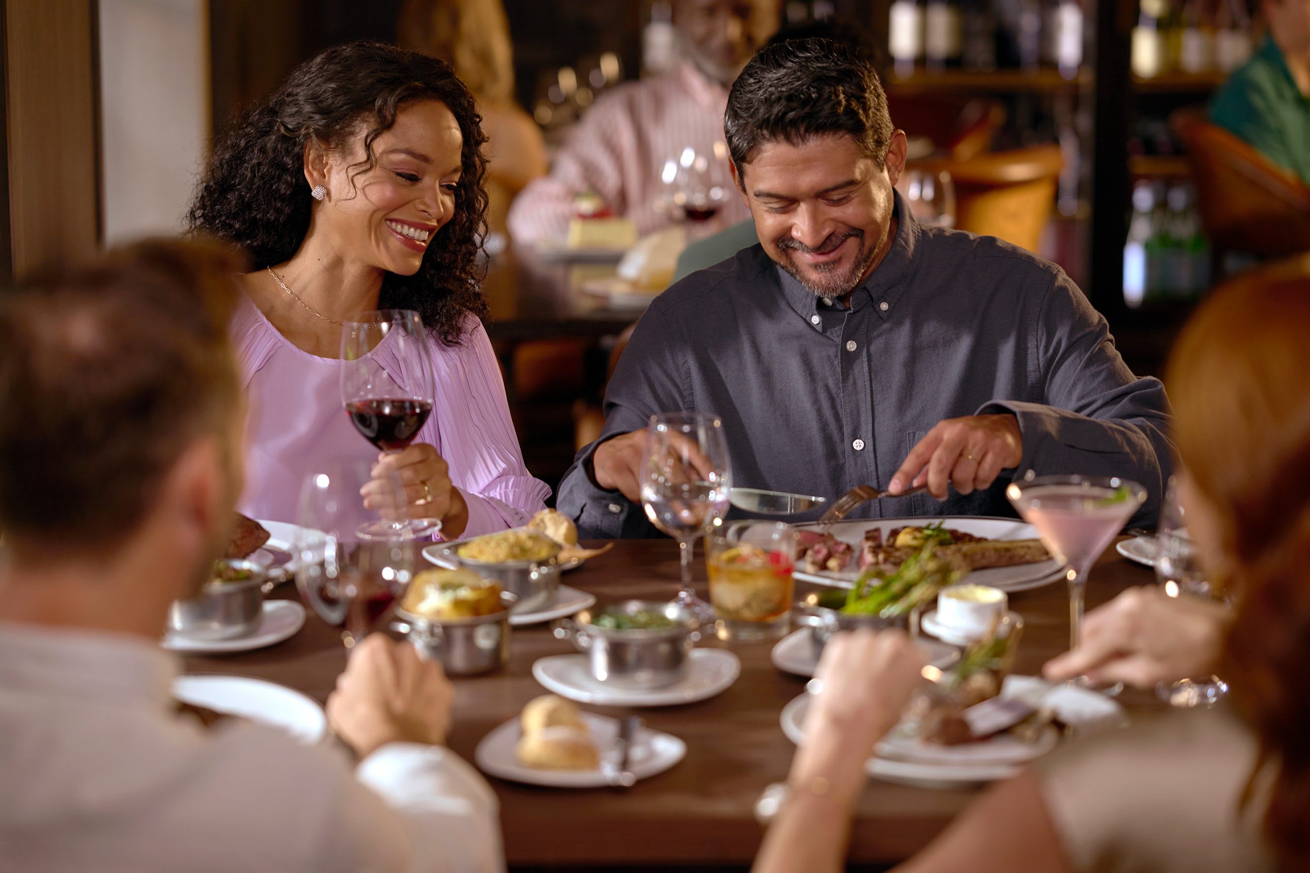 Royal Caribbean Chops Grille Steak Dinner Couple Chops Grille & More on Explorer of the Seas