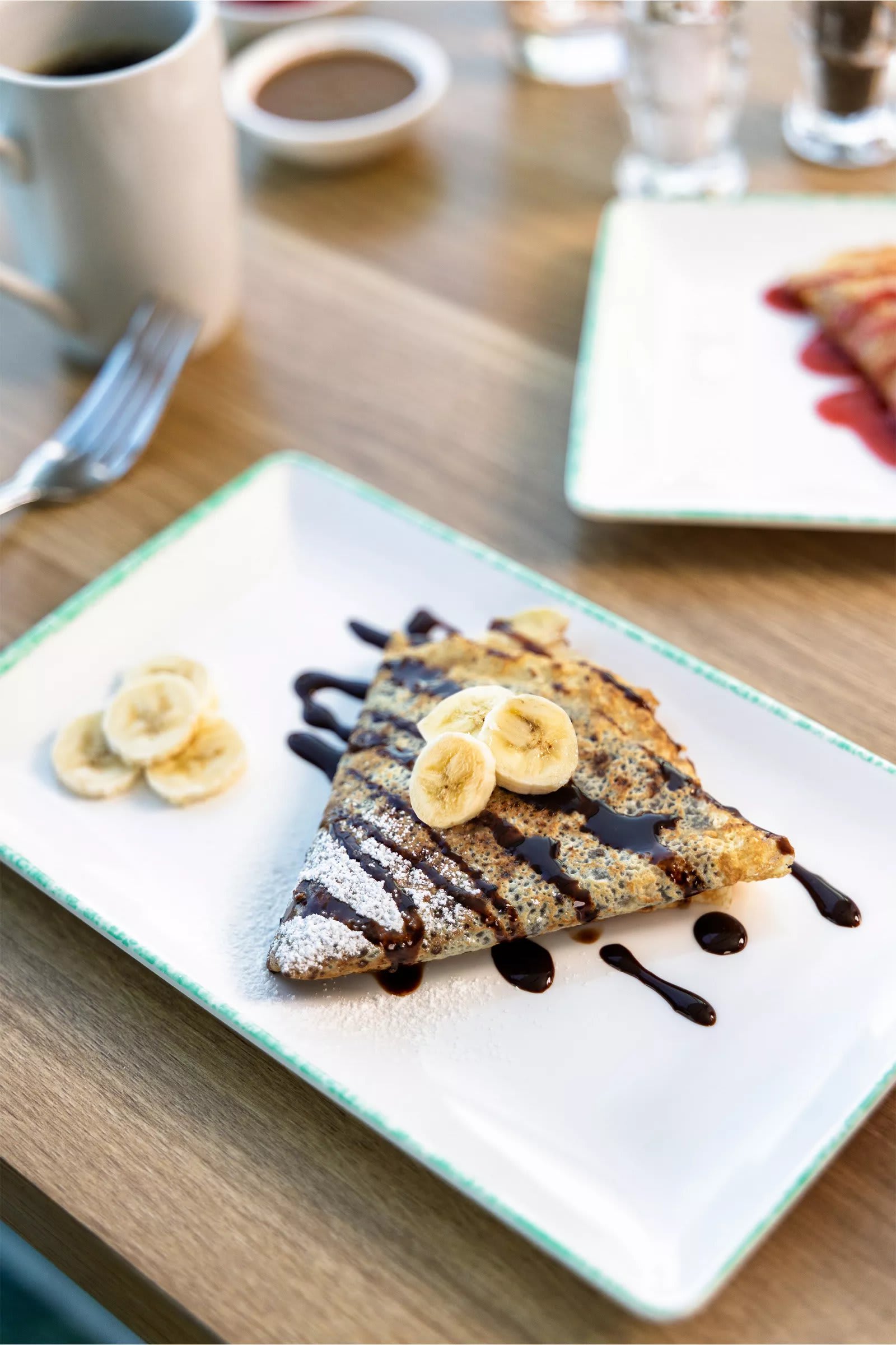 Hazelnut chocolate and banana crêpe from the AquaDome Market
