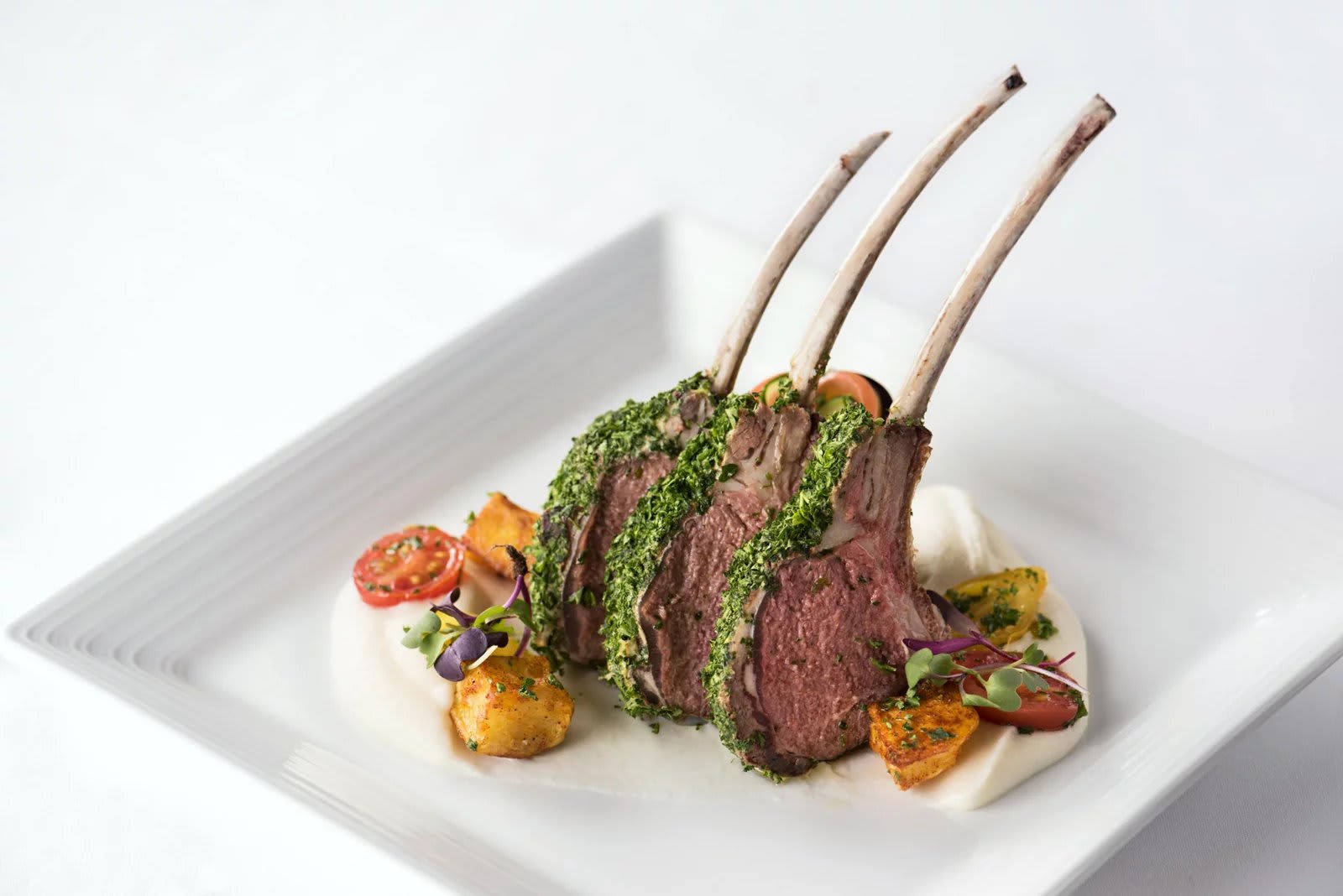 Rack of lamb served in the Royal Caribbean Main Dining Room
