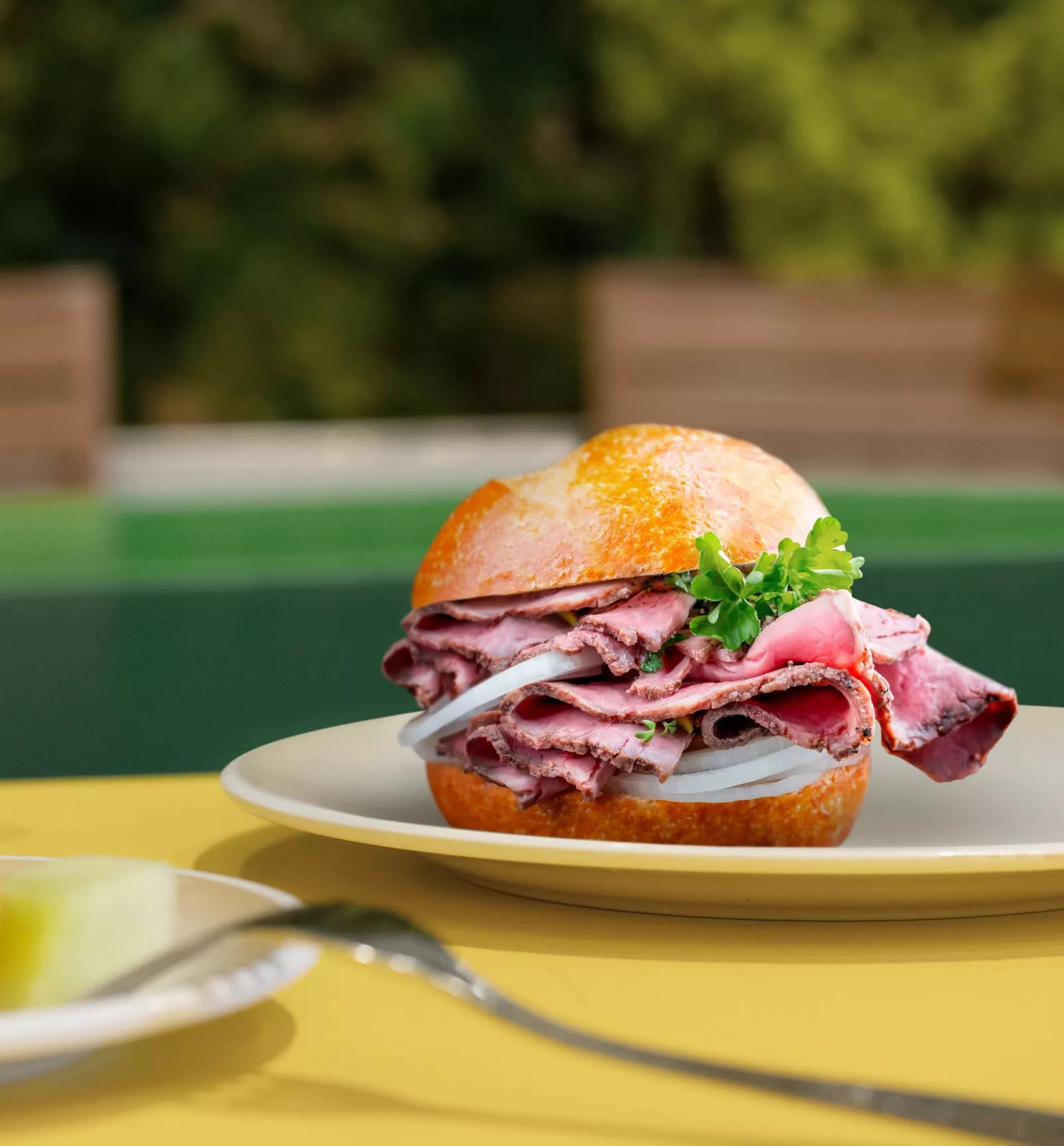Roast beef Kummelweck sandwich at Park Café