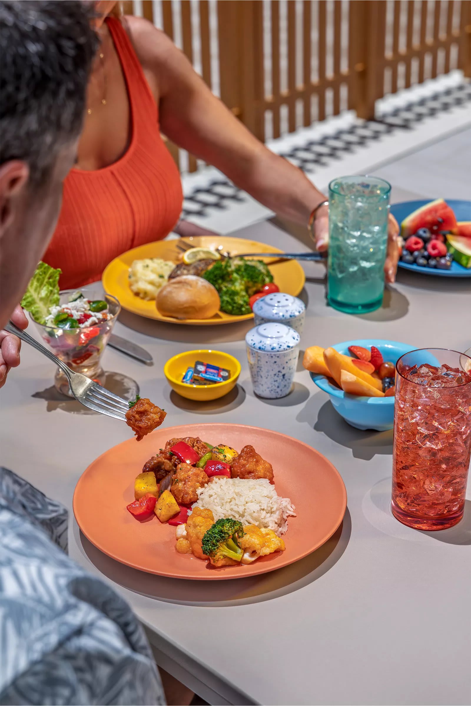Family-style plates at Surfside Eatery