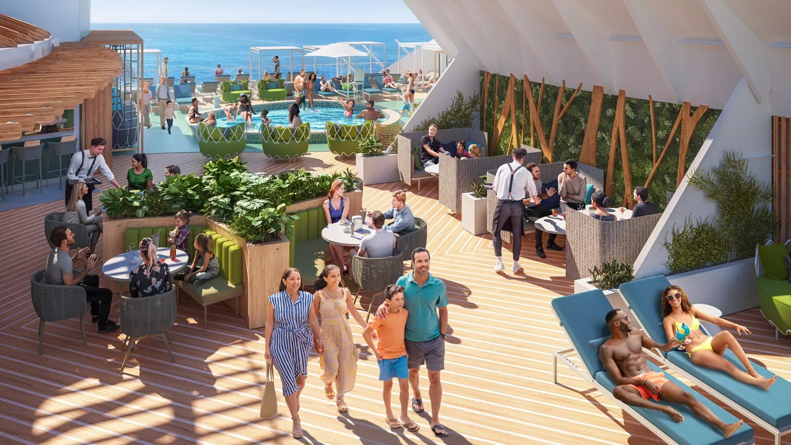 Rendering of The Grove suite sun deck on an Icon Class ship