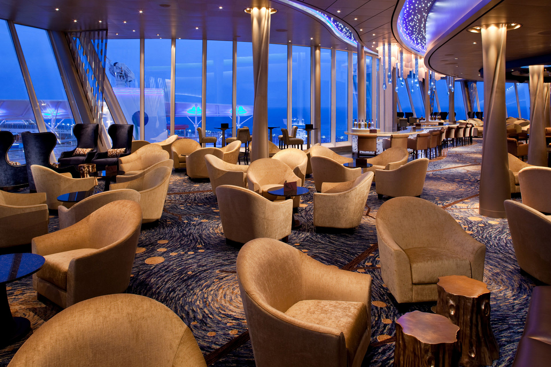 Royal Caribbean Viking Crown Lounge Interior Viking Crown & Suite Lounge on Rhapsody of the Seas