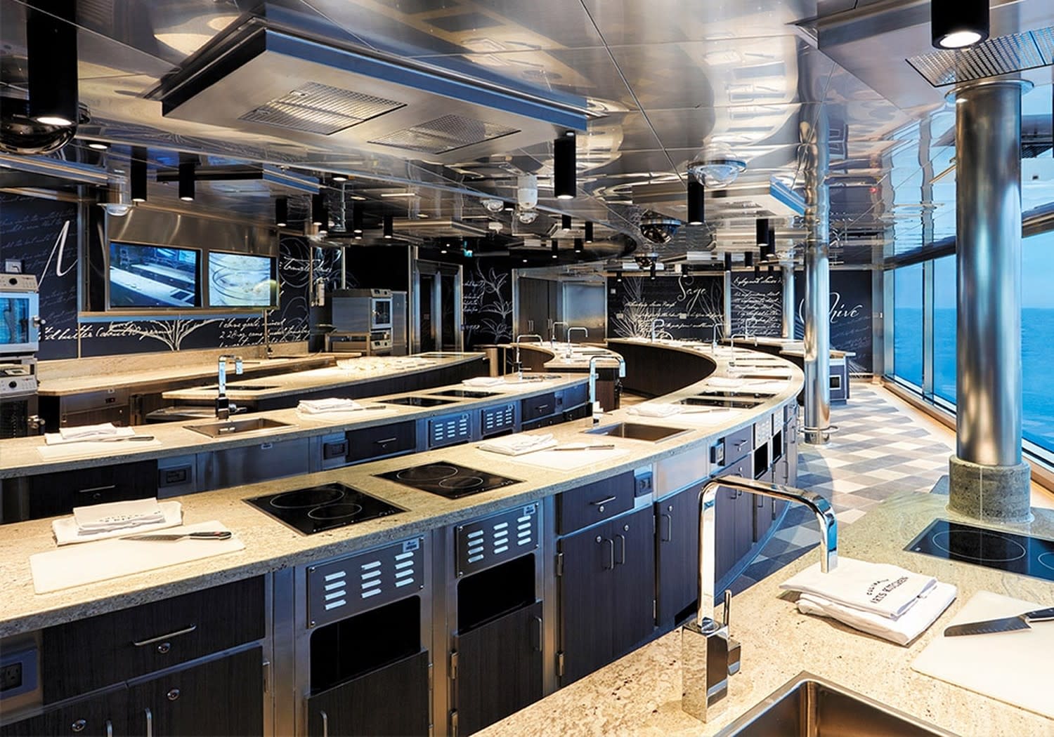 Culinary Arts Kitchen on Seven Seas Explorer