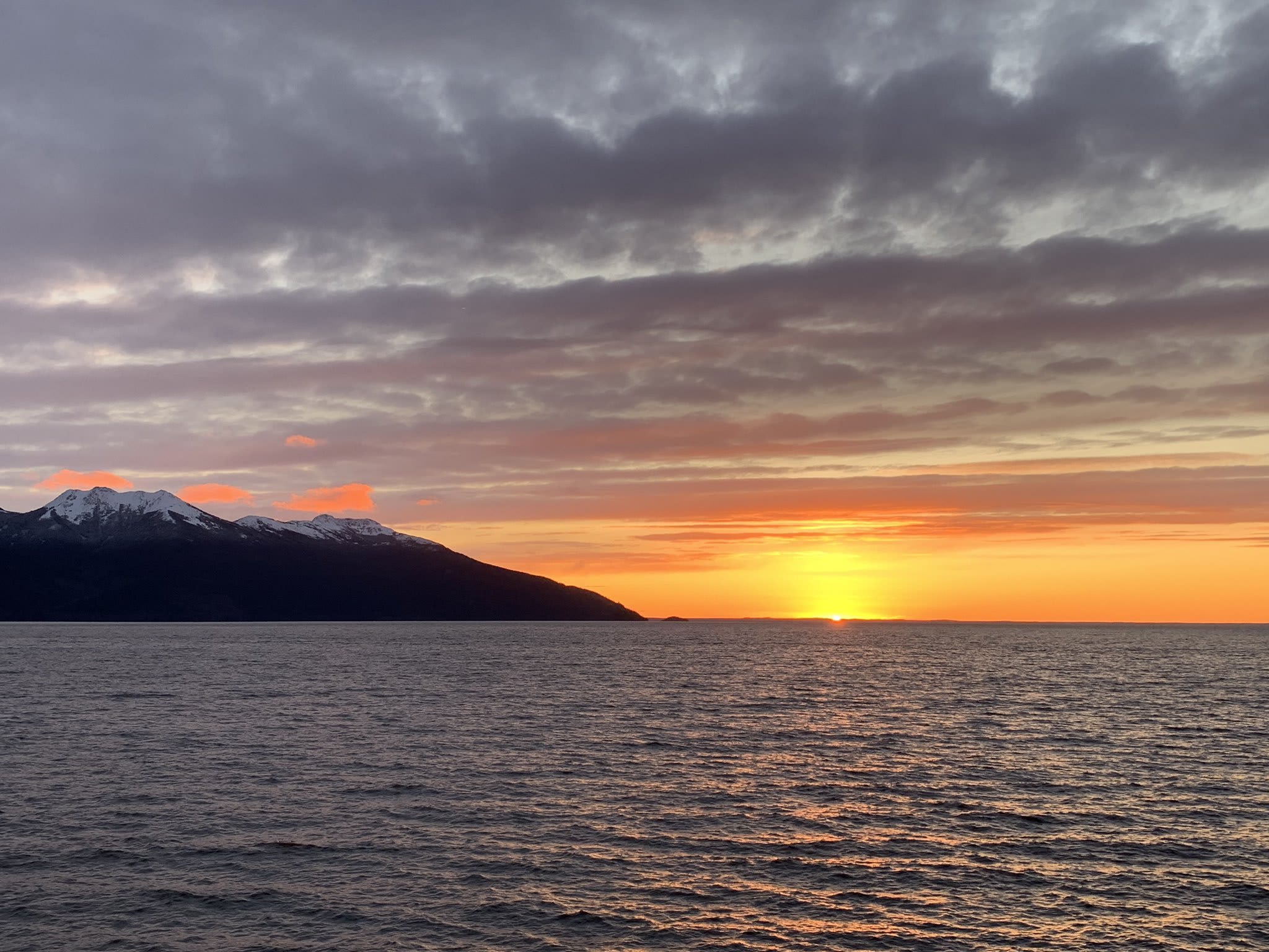 Sunset over Turnagain Arm near Anchorage, Alaska