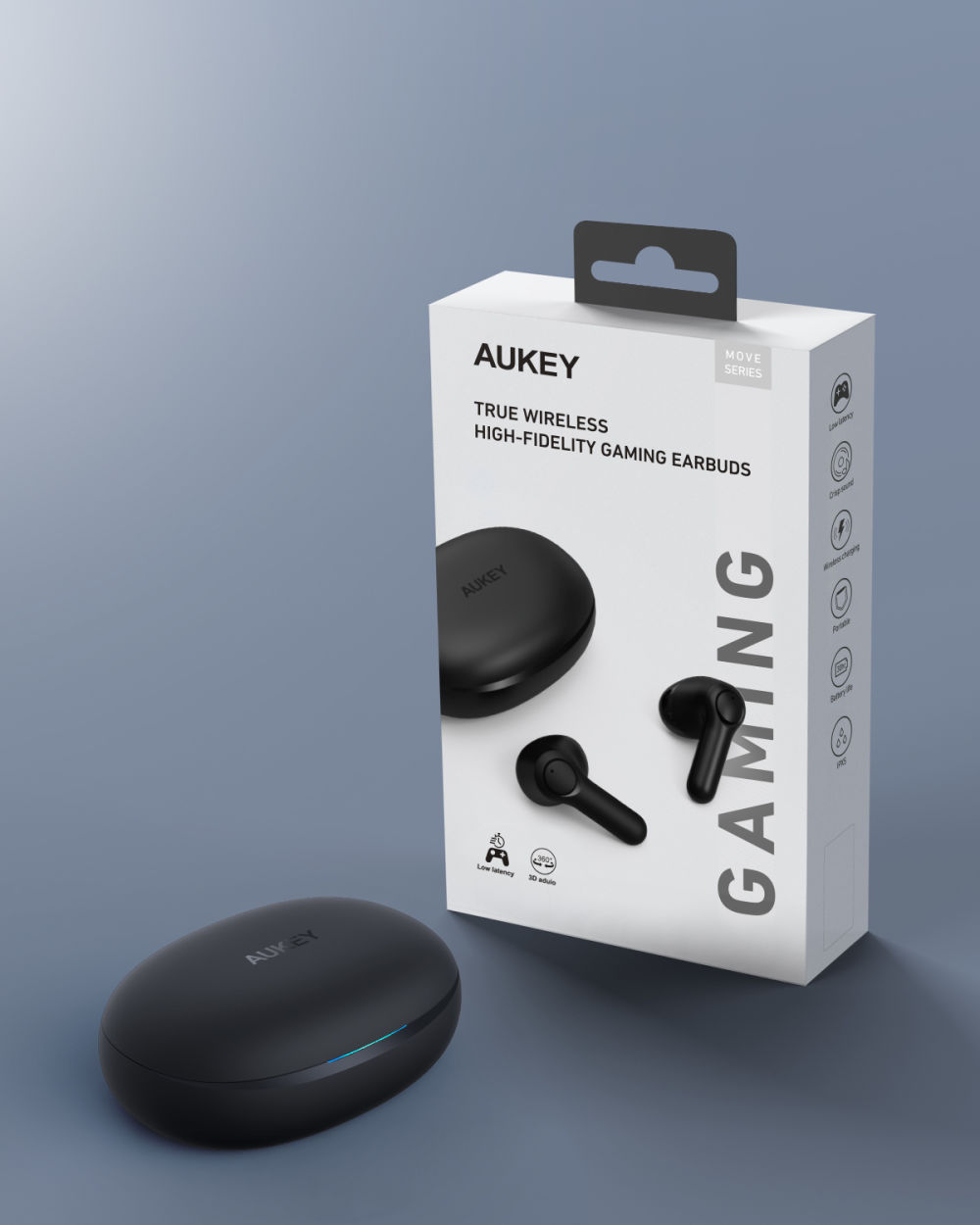 AUKEY EP-T33 True WirelessHigh-Difelity Gaming Earbuds (Black)