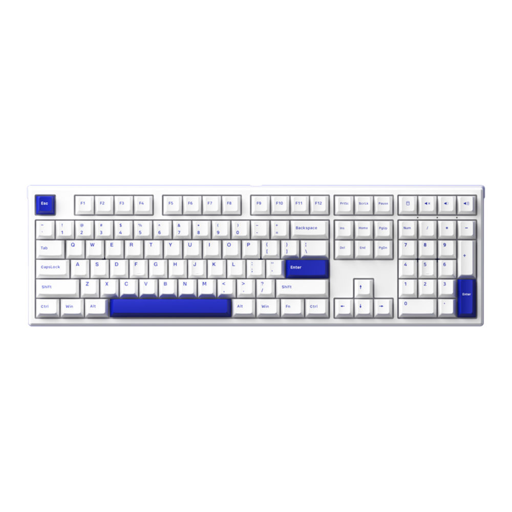 คีย์บอร์ดเกมมิ่ง MONSGEEK KEYBOARD MG108B BLUE ON WHITE RGB 108 KEYS FULL  SIZE - AKKO CREAM