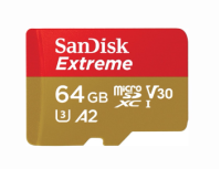 เมมโมรี่การ์ด SanDisk Extreme microSDXC, SQXAH 64GB Memory Card
