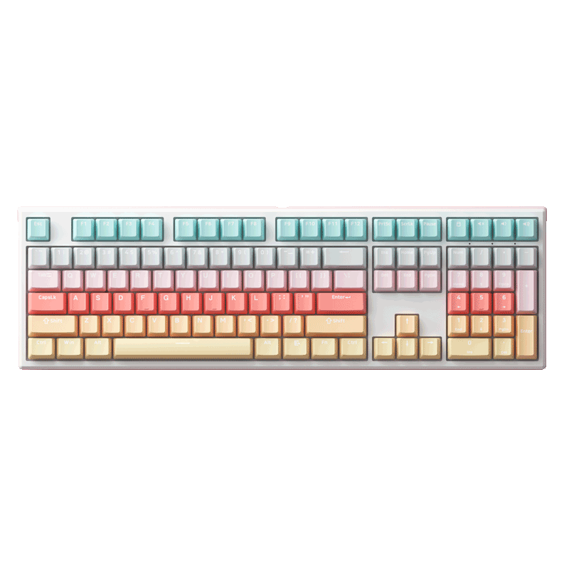 คีย์บอร์ดเกมมิ่ง MONSGEEK KEYBOARD MG108B BLUE ON WHITE RGB 108 KEYS FULL  SIZE - AKKO CREAM