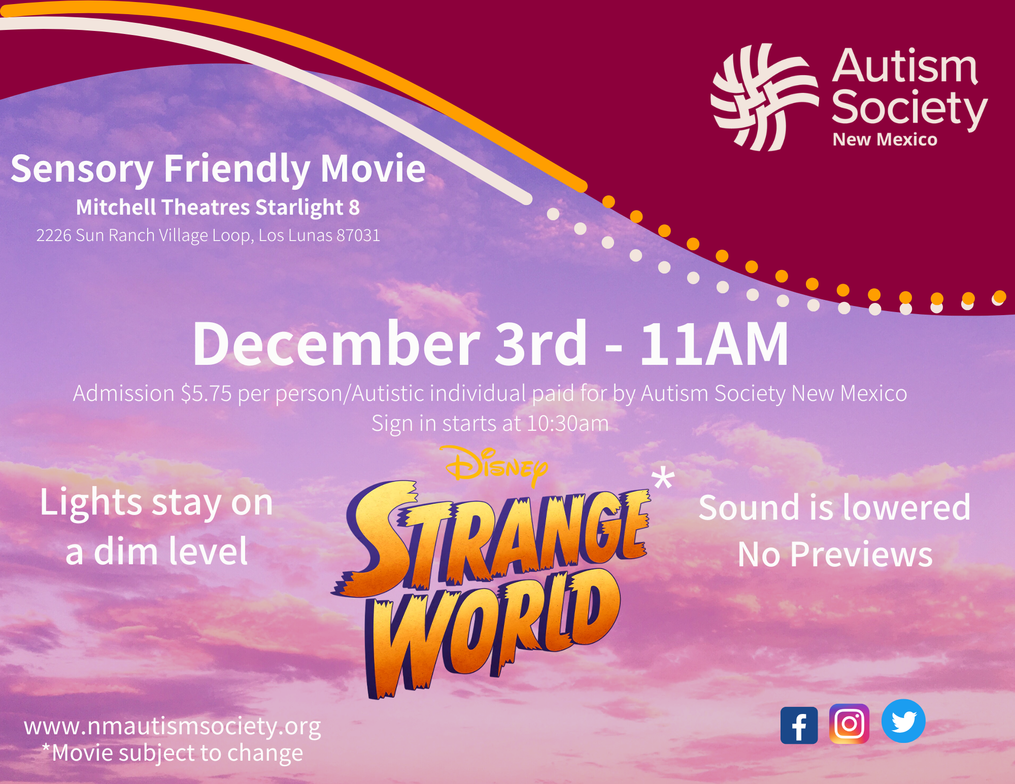 LOS LUNAS - Sensory Friendly Movie - Strange World Image