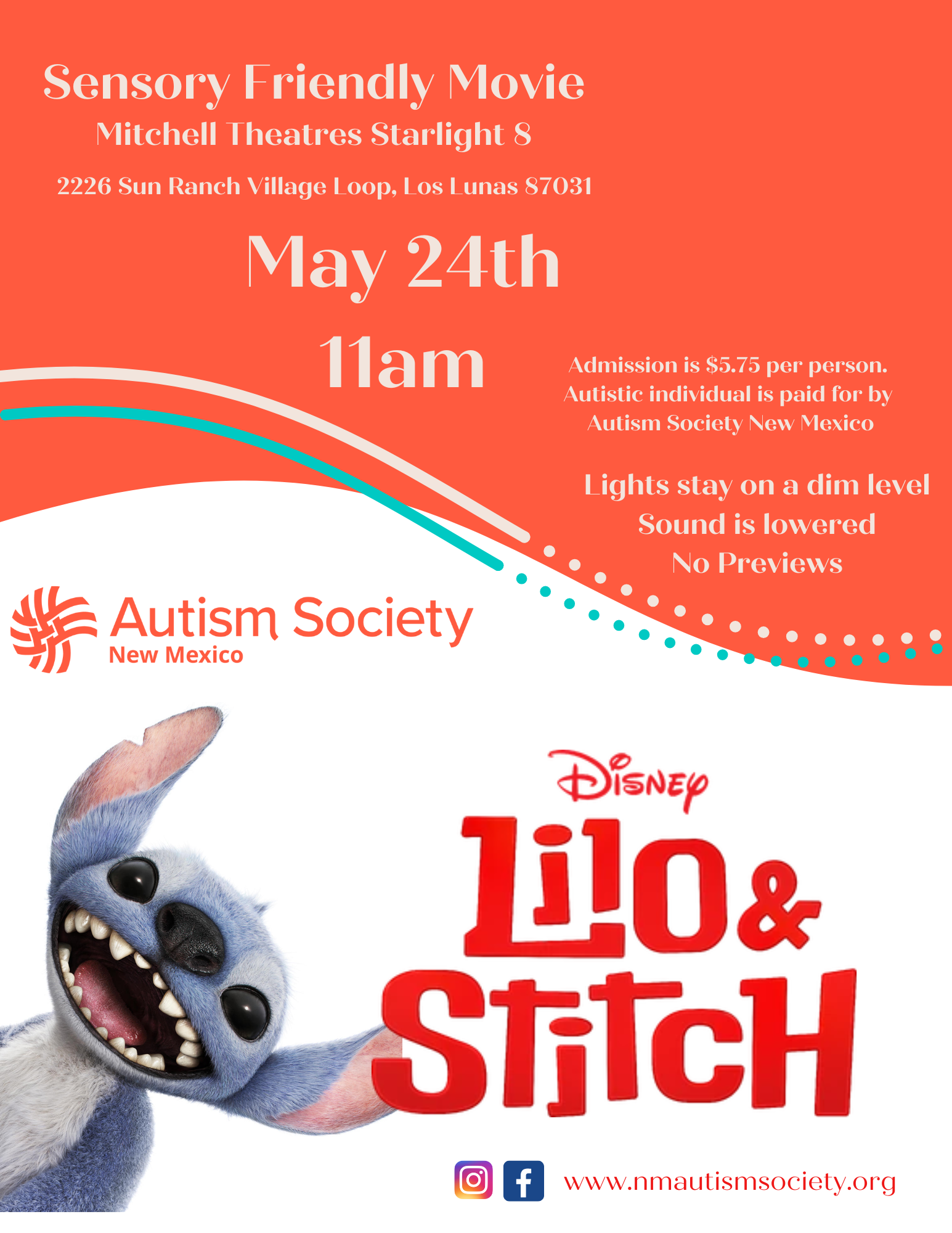 LOS LUNAS: Sensory Friendly Movie - Lilo & Stitch Image