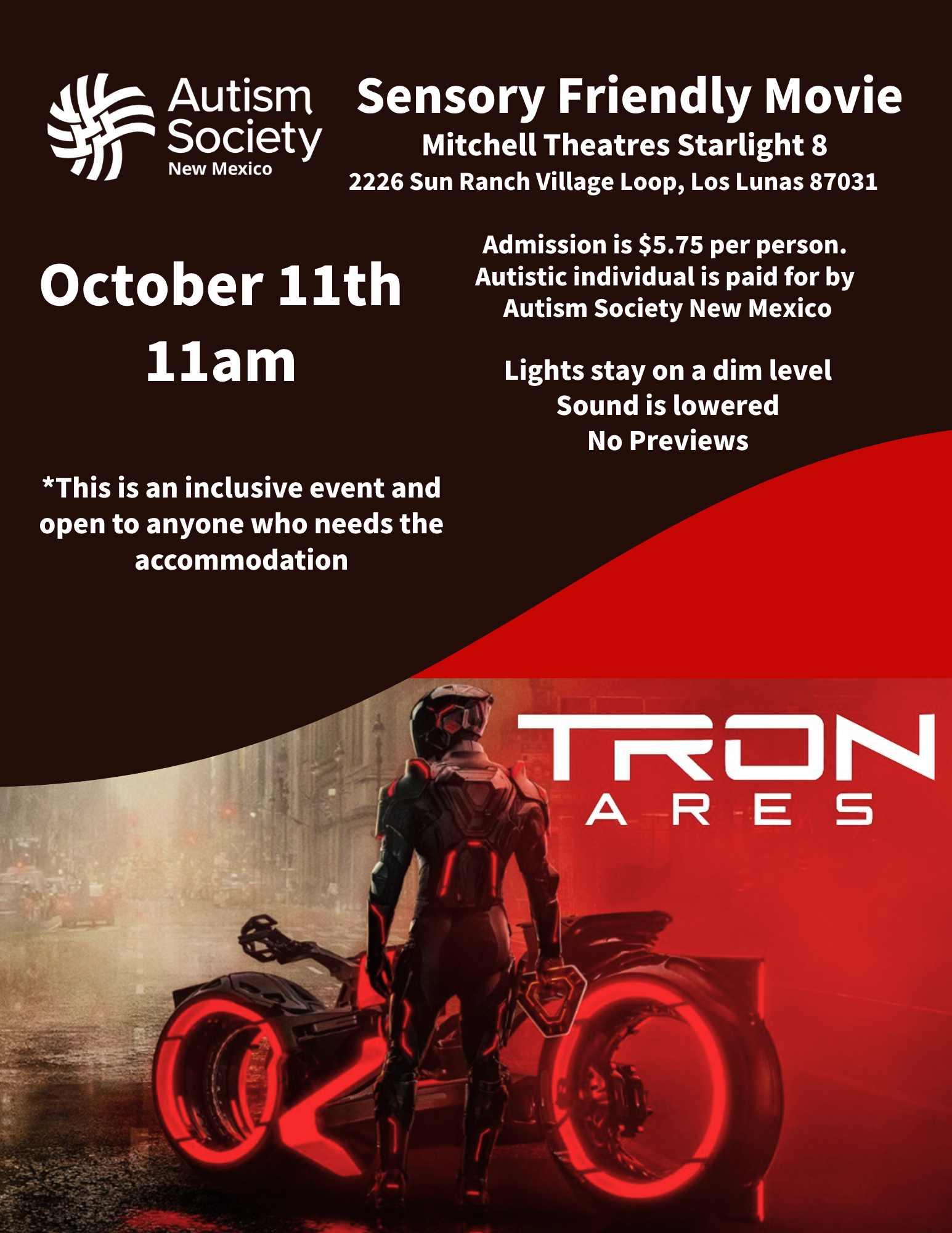 LOS LUNAS: Sensory Friendly Movie: TROM ARES Image