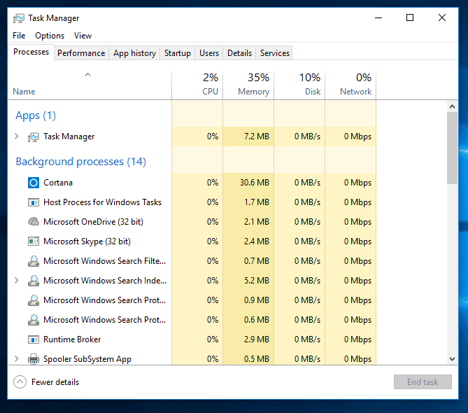 Windows PC faster with task manager