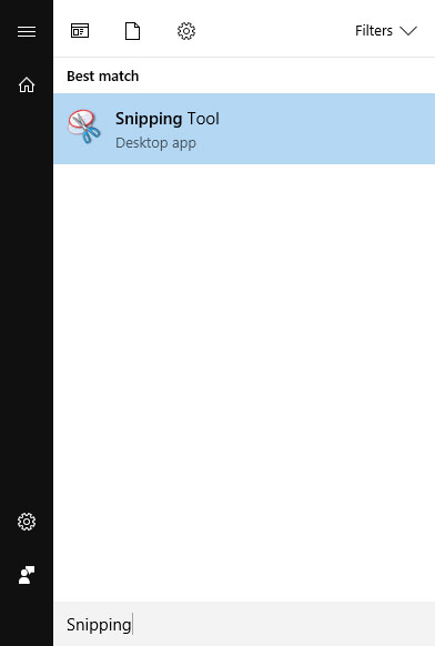 Snipping Tool for screenshot