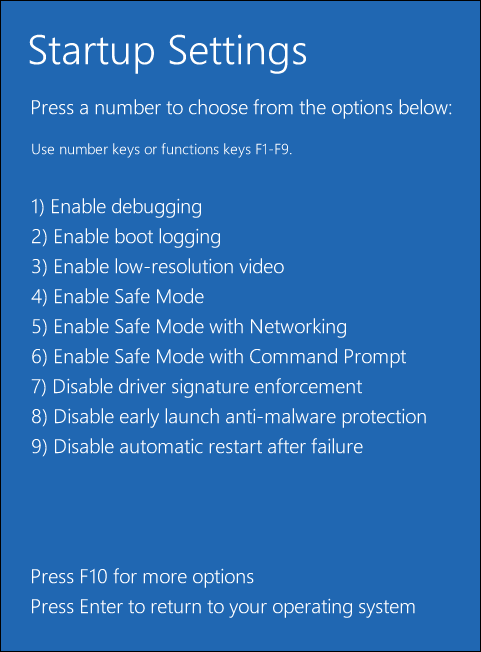 Safe mode options