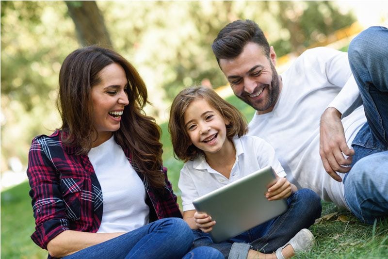 happy family enjoying internet internet services