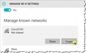 Manage known networks