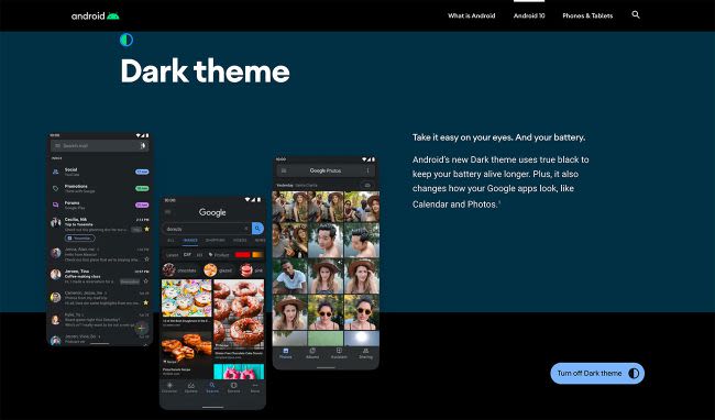 Dark theme for Android