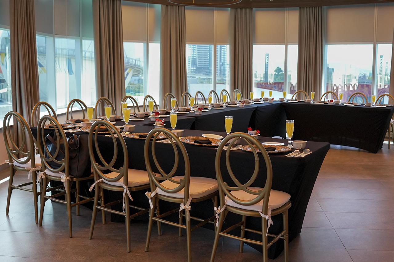 Salón Terraza montado para un banquete