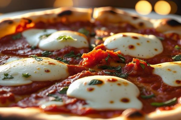 Freshly baked pizza at Góndola Italian restaurant