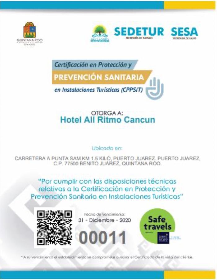 Certification in Protection and Health Prevention in Tourist Facilities (CPPSIT)