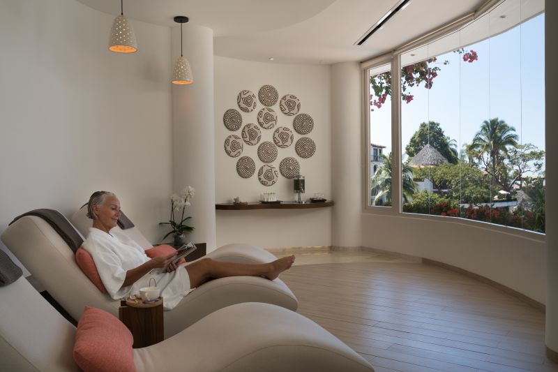 Relaxed woman at a spa