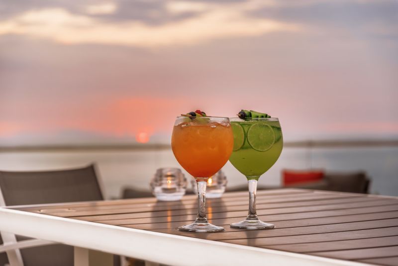 Drinks in the elegant and exclusive atmosphere of The Gin Joint, with views of Banderas Bay.
