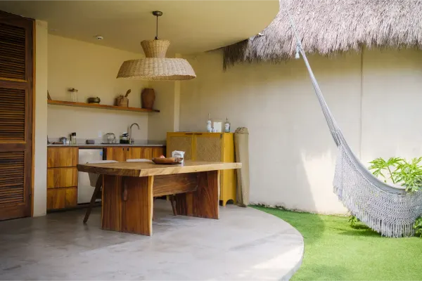 Cocina de la Villa Yahualli, con electrodomésticos modernos.
