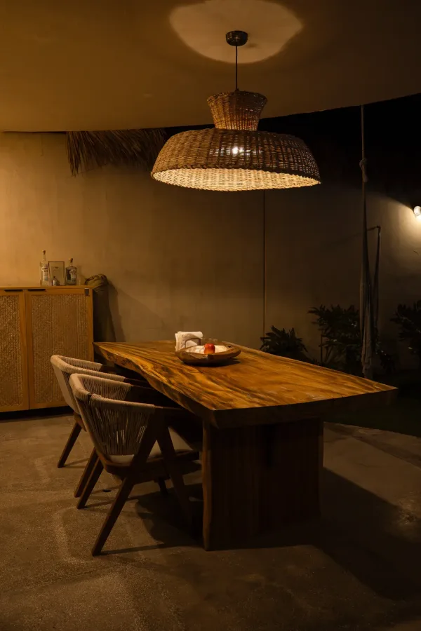Tercera vista del comedor de la Villa Yahualli.