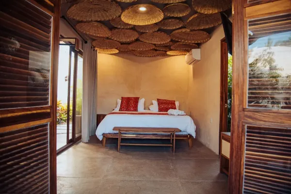 Primera vista de una de las habitaciones de la Villa Yahualli.