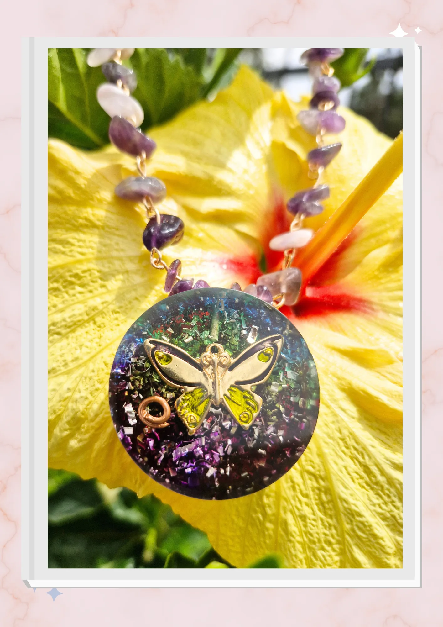Collar Mariposa, Amatista