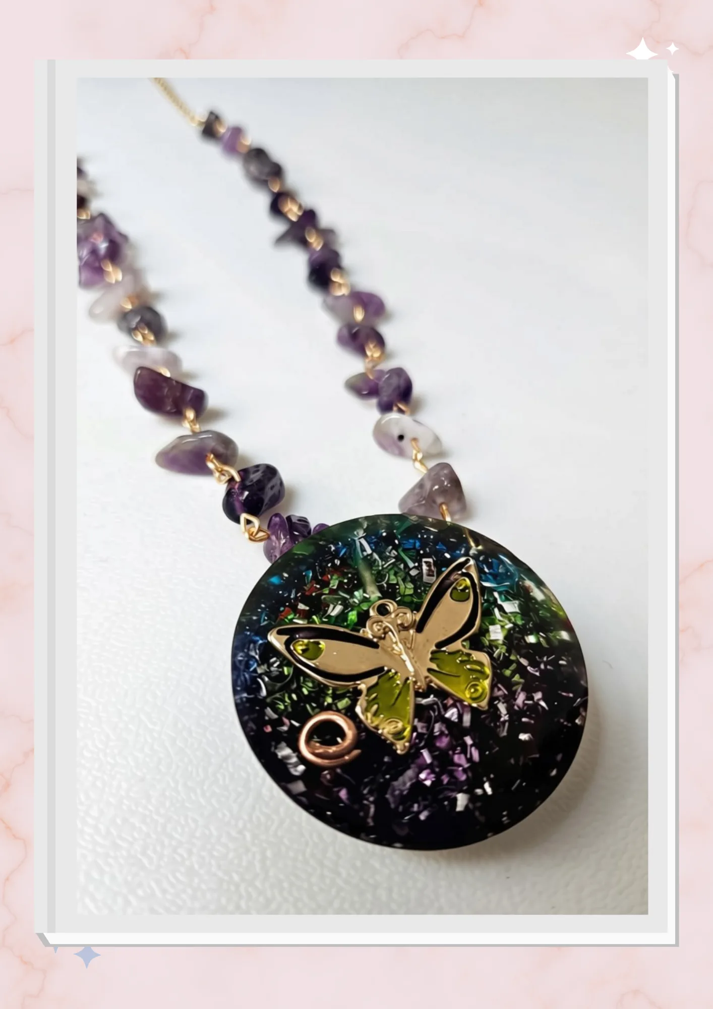 Collar Mariposa, Amatista