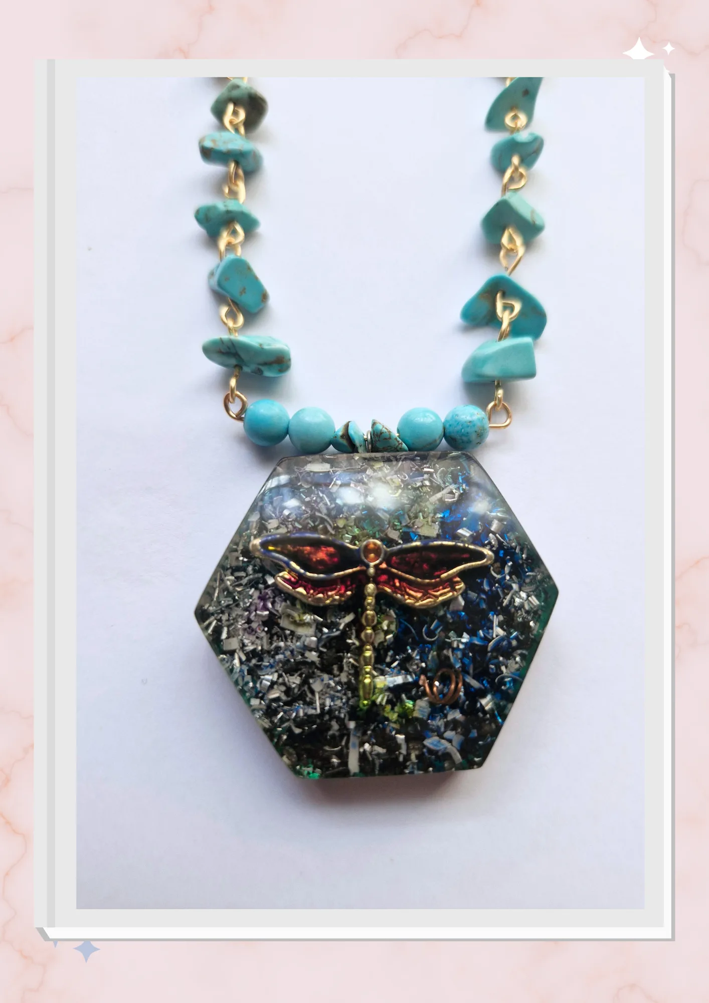 Collar Libélula, Turquesa