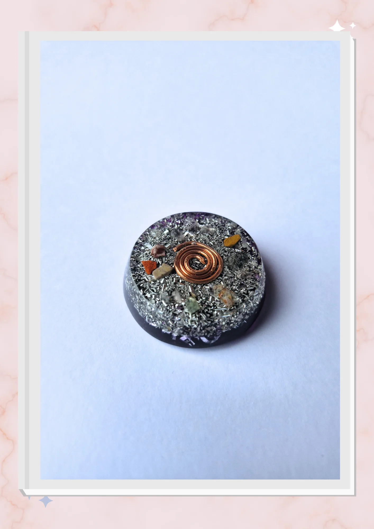 Orgonita grande para celular, Gris
