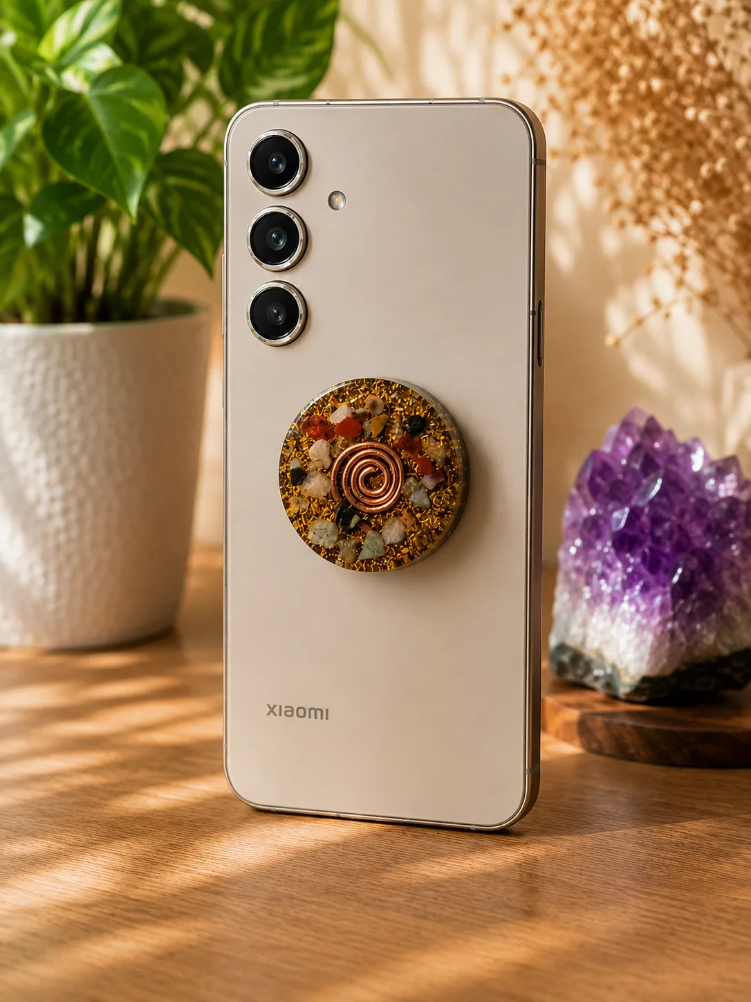 Orgonita grande para celular, Naranja