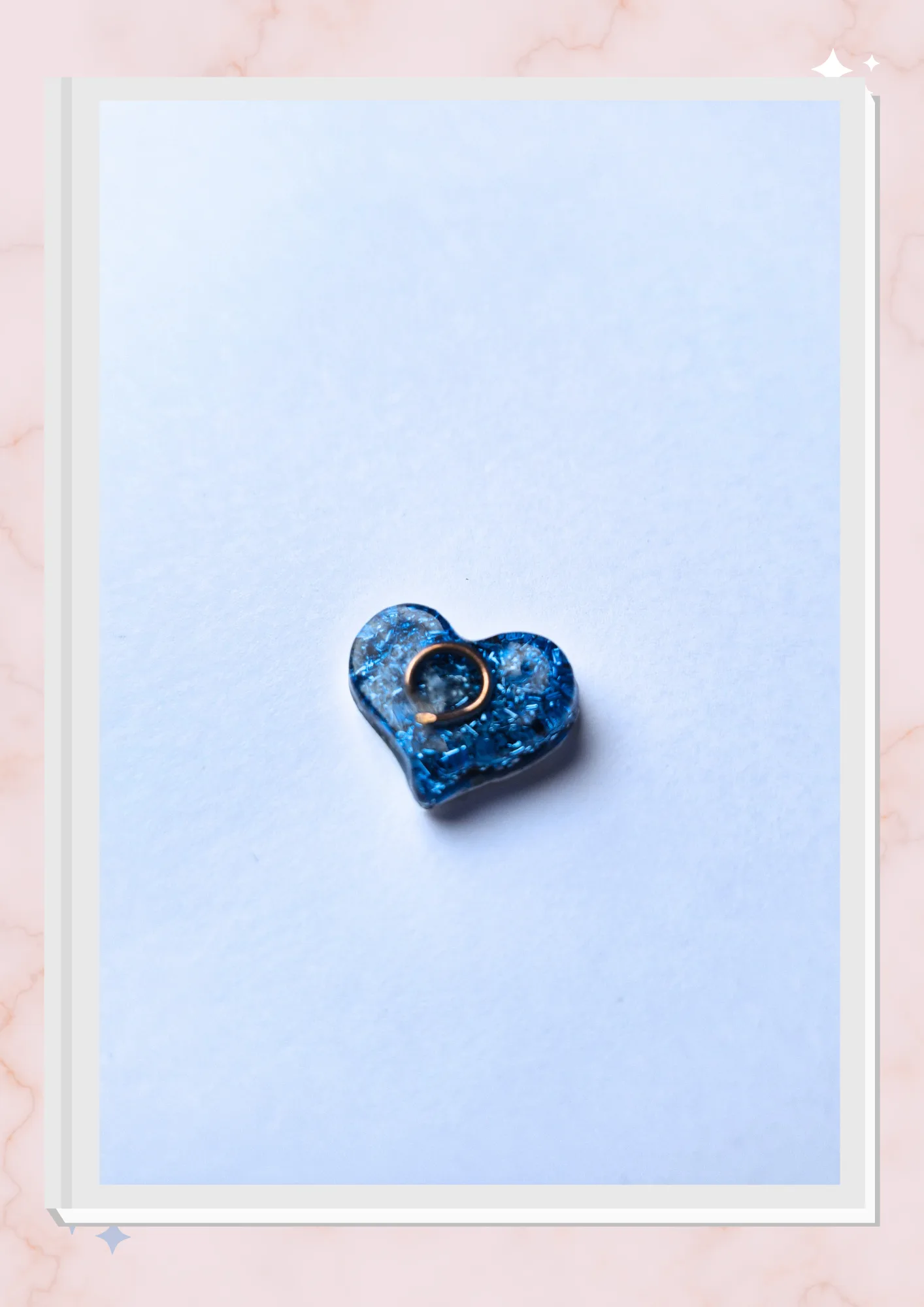 Orgonita pequeña para celular, Corazón Azul