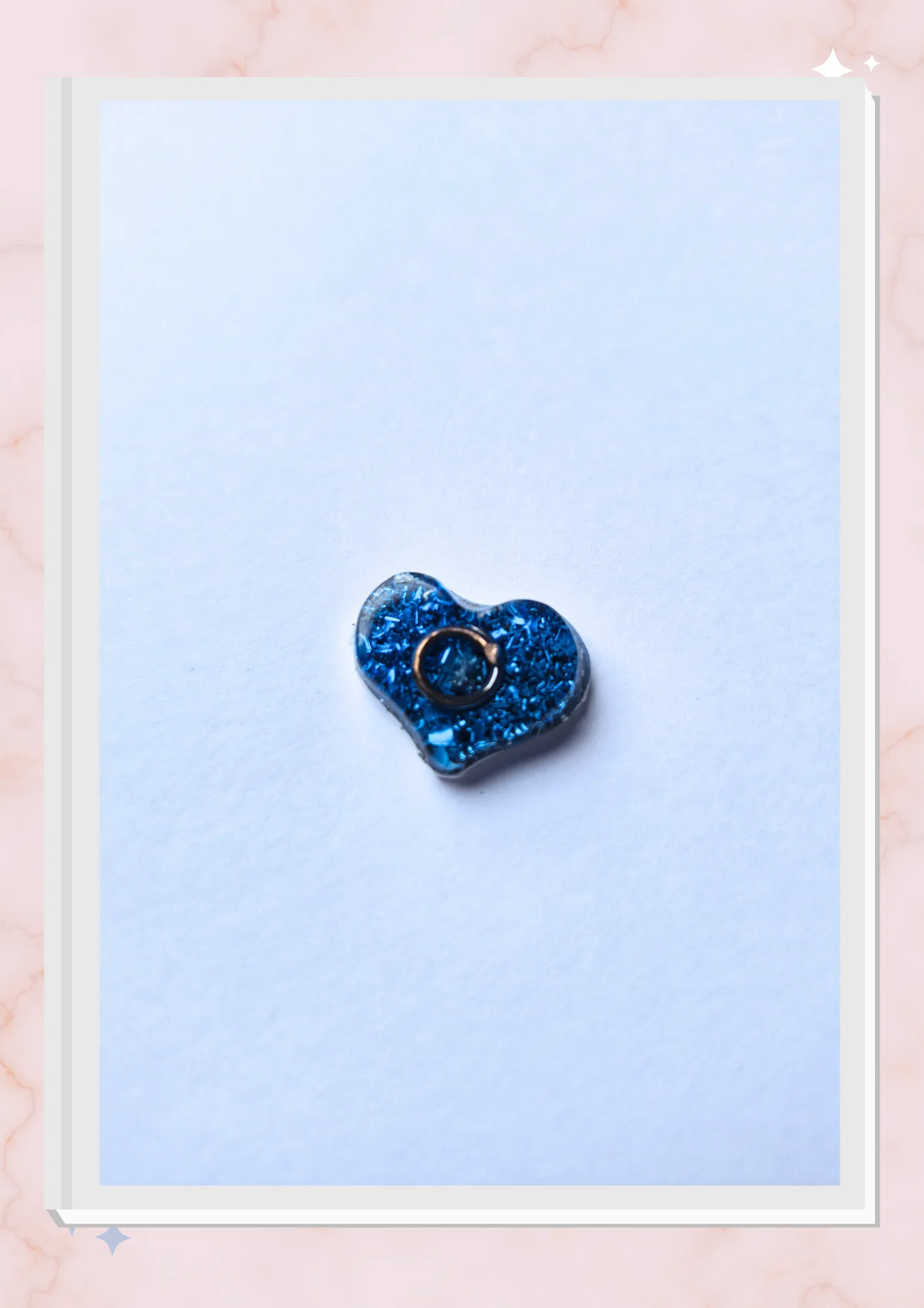 Orgonita pequeña para celular, Corazón Azul