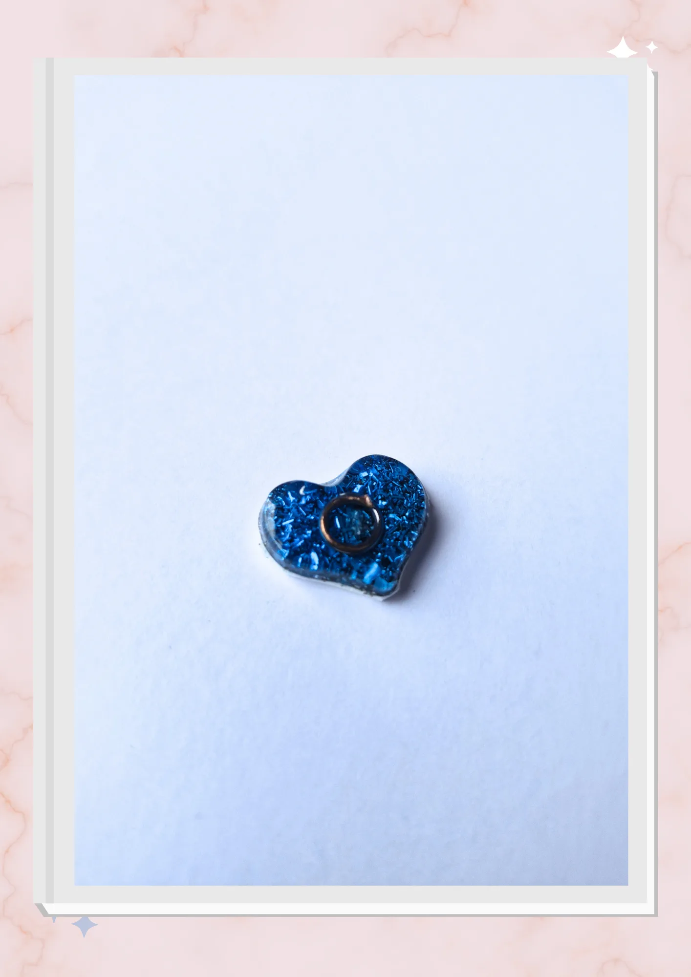 Orgonita pequeña para celular, Corazón Azul