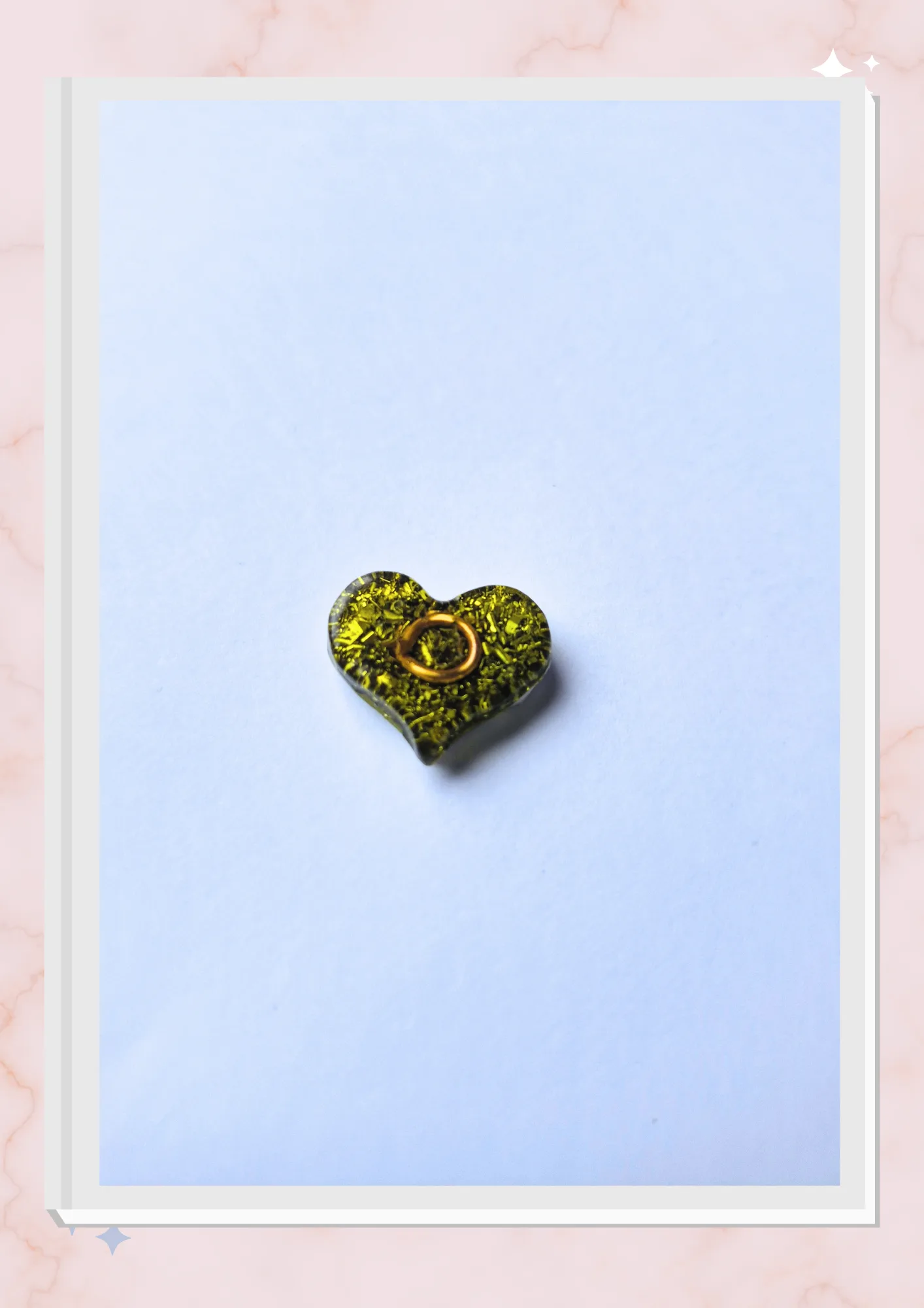 Orgonita pequeña para celular, Corazón Amarillo