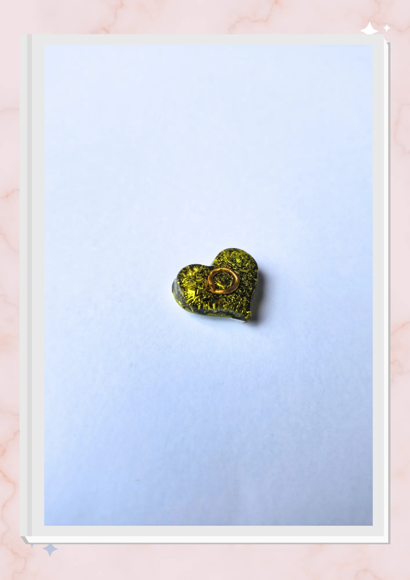 Orgonita pequeña para celular, Corazón Amarillo