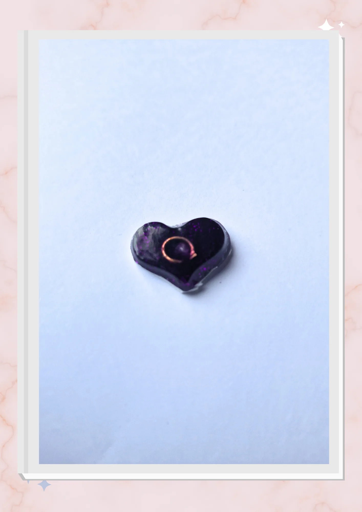 Orgonita pequeña para celular, Corazón Violeta