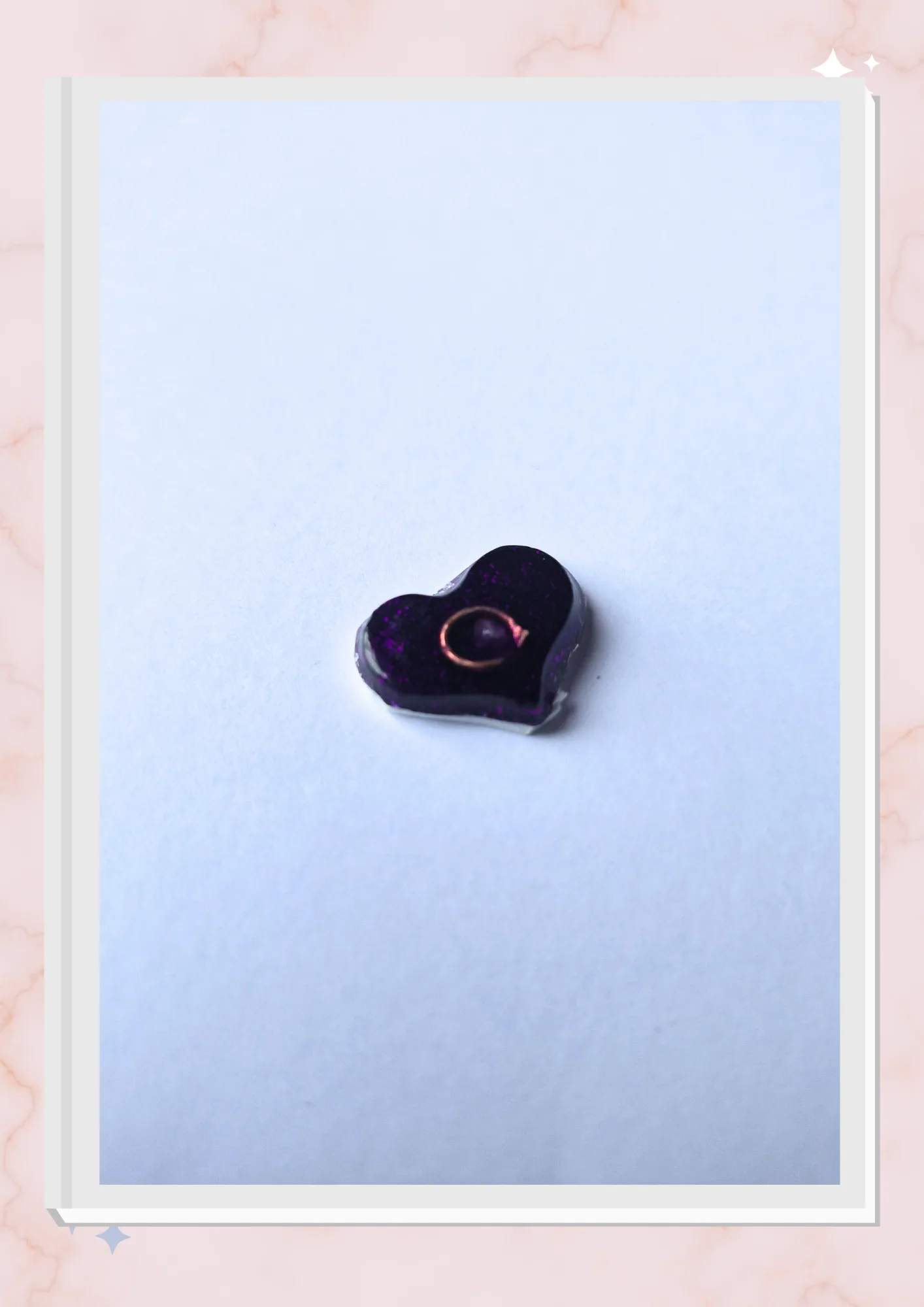 Orgonita pequeña para celular, Corazón Violeta