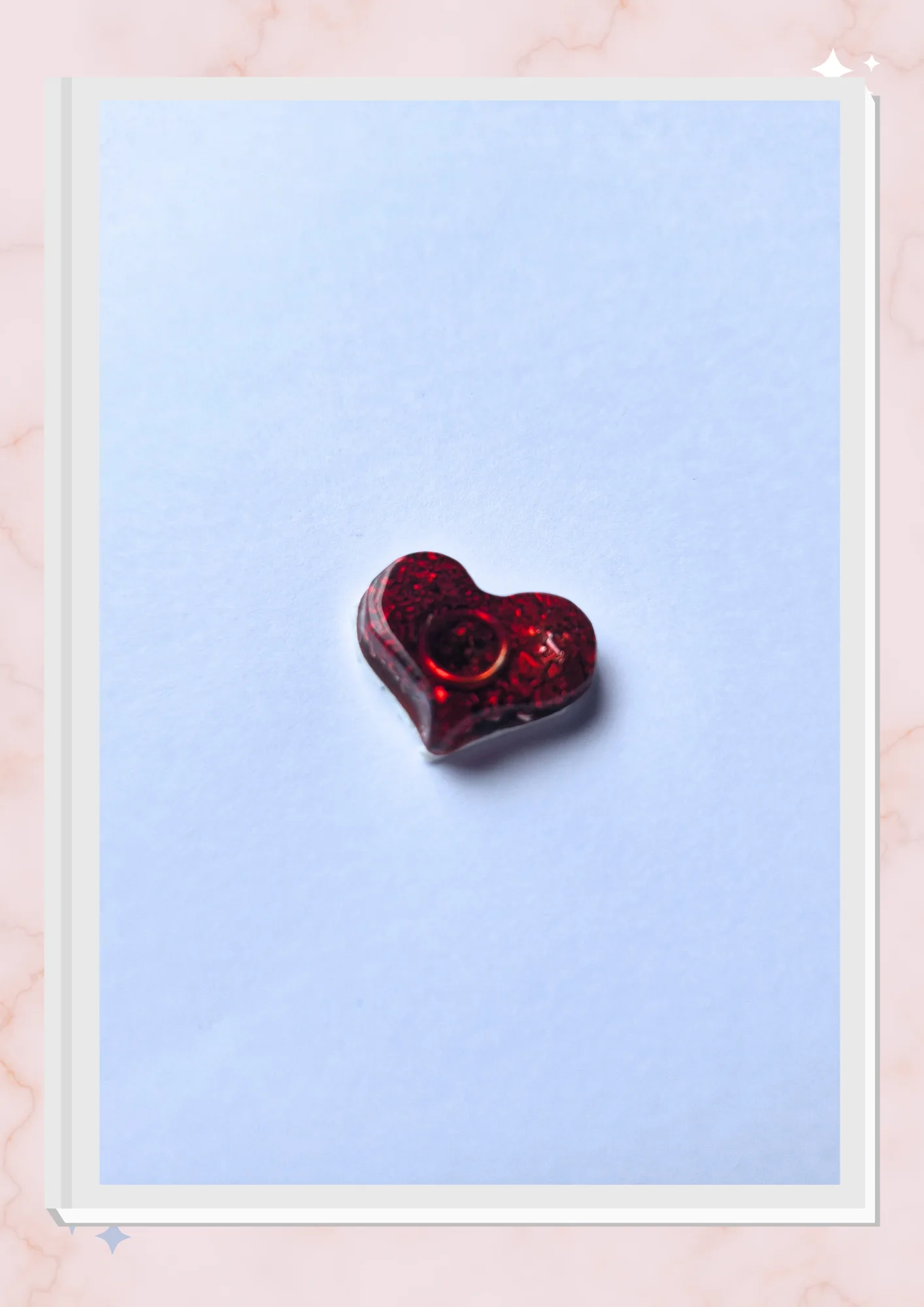 Orgonita pequeña para celular, Corazón Rojo